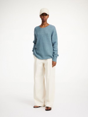 Dzianina By Malene Birger Briella Mohair-blend Sweater Cool Water | PL_BB44266