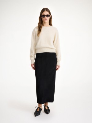 Dzianina By Malene Birger Fiemme Midi Skirt Czarne | PL_BB10113