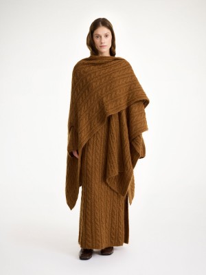 Dzianina By Malene Birger Kassillas Wool-blend Poncho Bison | PL_BB74341