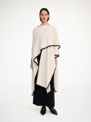 Dzianina By Malene Birger Kassira Merino-blend Poncho Oyster Gray | PL_BB15780