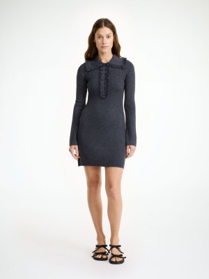 Dzianina By Malene Birger Tonai Merino Wool Dress Szare | PL_BB15853