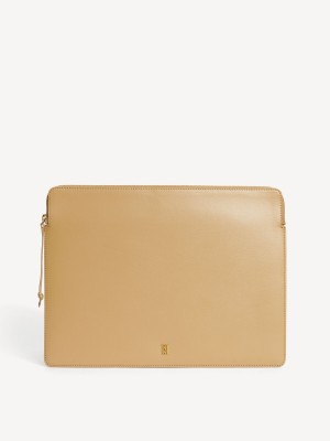 Inne Akcesoria By Malene Birger Aya Leather Laptop Case Sand | PL_BB10910