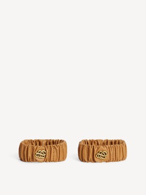 Inne Akcesoria By Malene Birger Evelo Leather Wrist Bands Raw Sugar | PL_BB49314