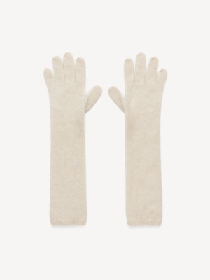 Inne Akcesoria By Malene Birger Guanta Cashmere Gloves Oyster Gray | PL_BB49523