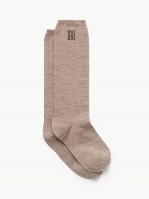 Inne Akcesoria By Malene Birger Leiann Socks Brązowe | PL_BB87629