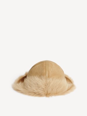 Inne Akcesoria By Malene Birger Sheelan Shearling Hat Tannin | PL_BB33308