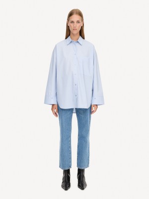 Koszule By Malene Birger Derris Organic Cotton Niebieskie | PL_BB63705