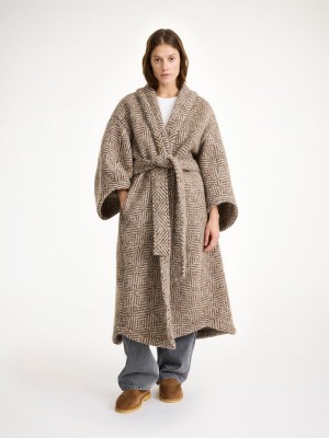 Kurtki By Malene Birger Mangia Wool-blend Shitake | PL_BB44881