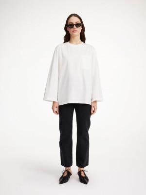 Najfatalniejszy By Malene Birger Fayeh Oversized Longsleeve Białe | PL_BB40698