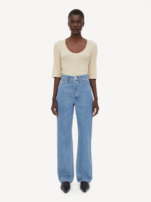 Portki By Malene Birger Miliumlo Organic Cotton Niebieskie | PL_BB57563