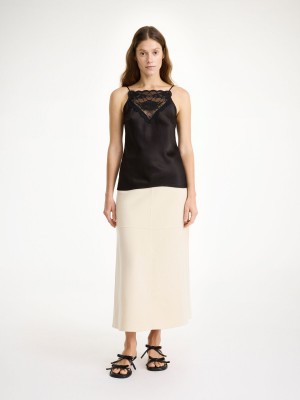 Spódnice By Malene Birger Angello Wool Midi Pearl | PL_BB35213