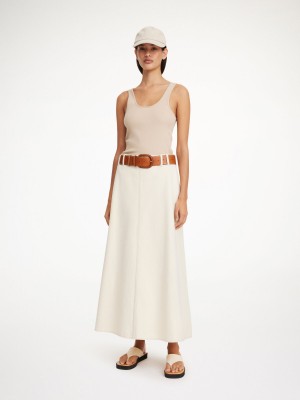 Spódnice By Malene Birger Carlas Denim Maxi Mojave Desert | PL_BB49472