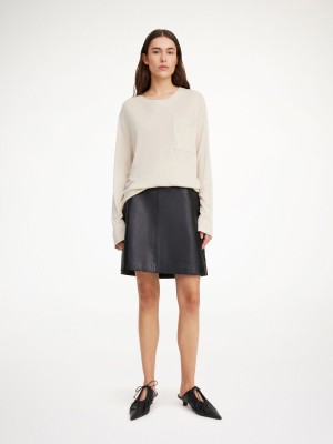 Spódnice By Malene Birger Coras Leather Mini Czarne | PL_BB36951