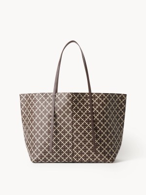 Torby By Malene Birger Abi Printed Tote Brązowe | PL_BB81126