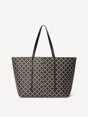 Torby By Malene Birger Abi Printed Tote Czarne | PL_BB76446