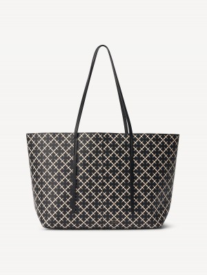 Torby By Malene Birger Abigail Printed Tote Czarne | PL_BB97919