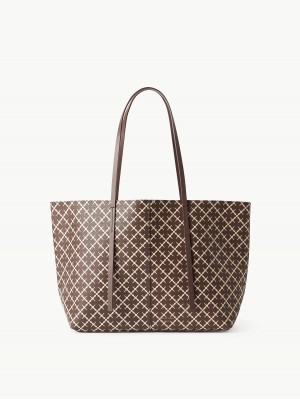 Torby By Malene Birger Abigail Printed Tote Brązowe | PL_BB55557