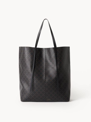 Torby By Malene Birger Abrille Printed Tote Ciemny | PL_BB60946