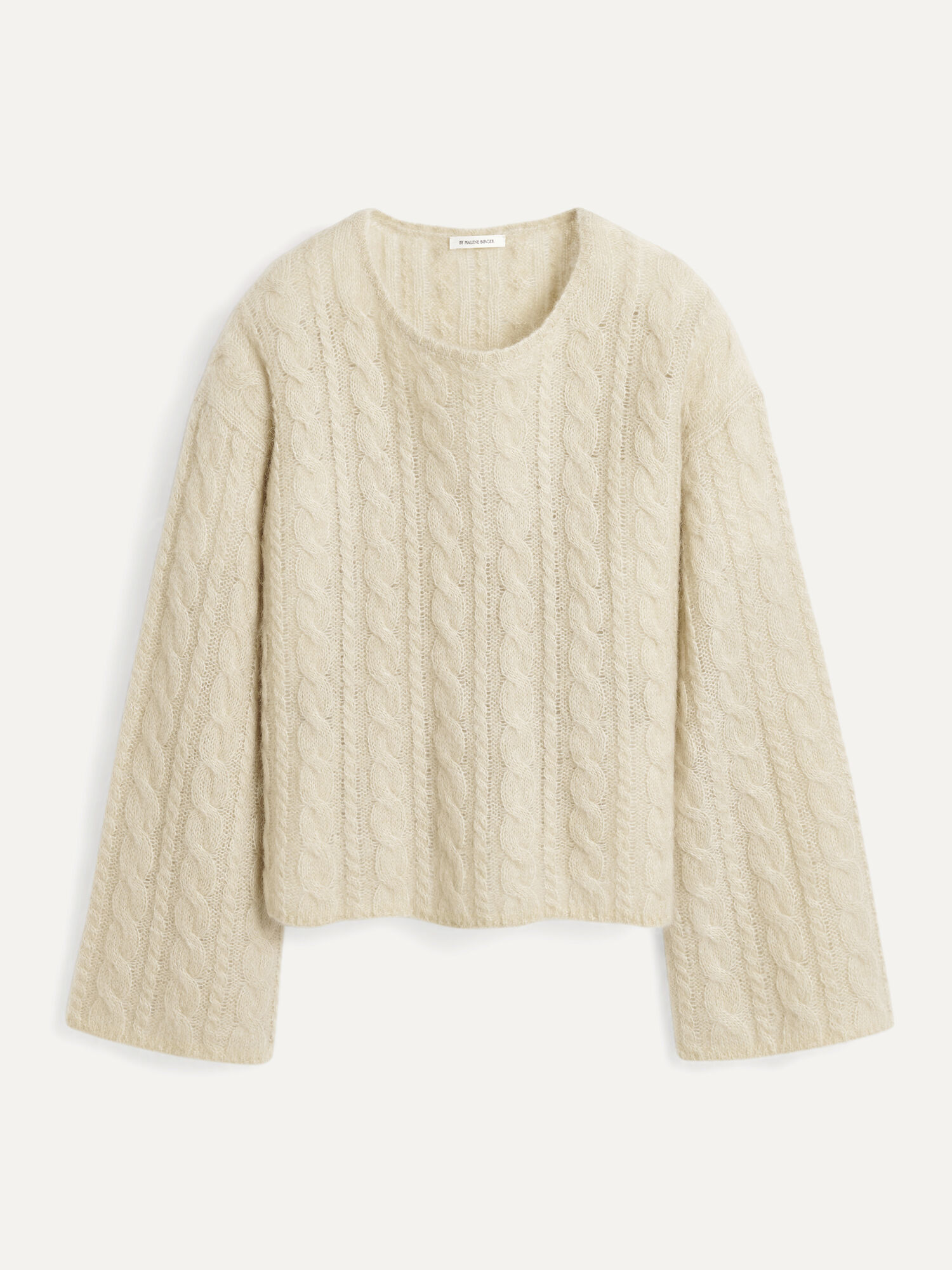 Dzianina By Malene Birger Cierra Cable-knit Sweater Oyster Gray | PL_BB95078