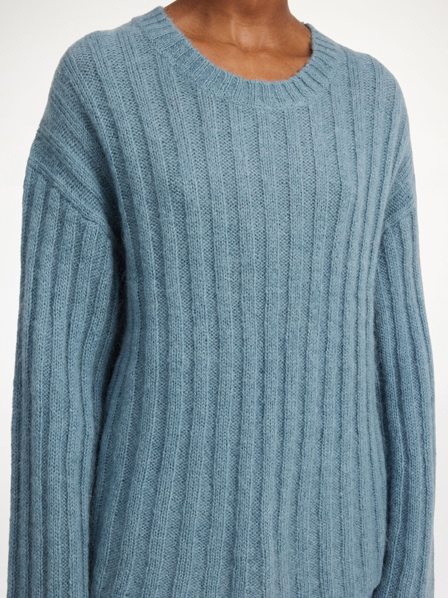 Dzianina By Malene Birger Cierra Ribbed Sweater Cool Water | PL_BB19138