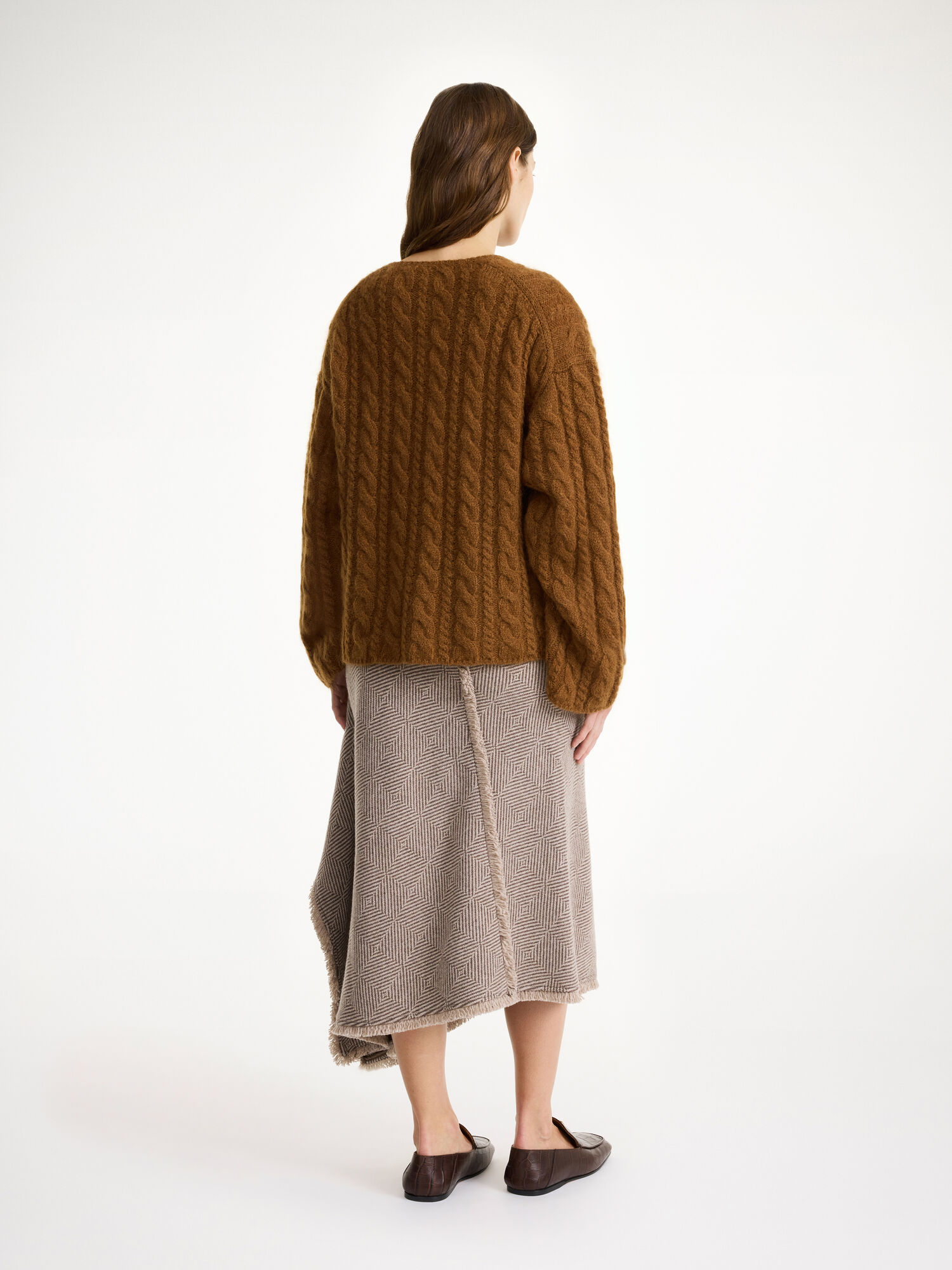 Dzianina By Malene Birger Cimone Cable-knit Sweater Bison | PL_BB81739