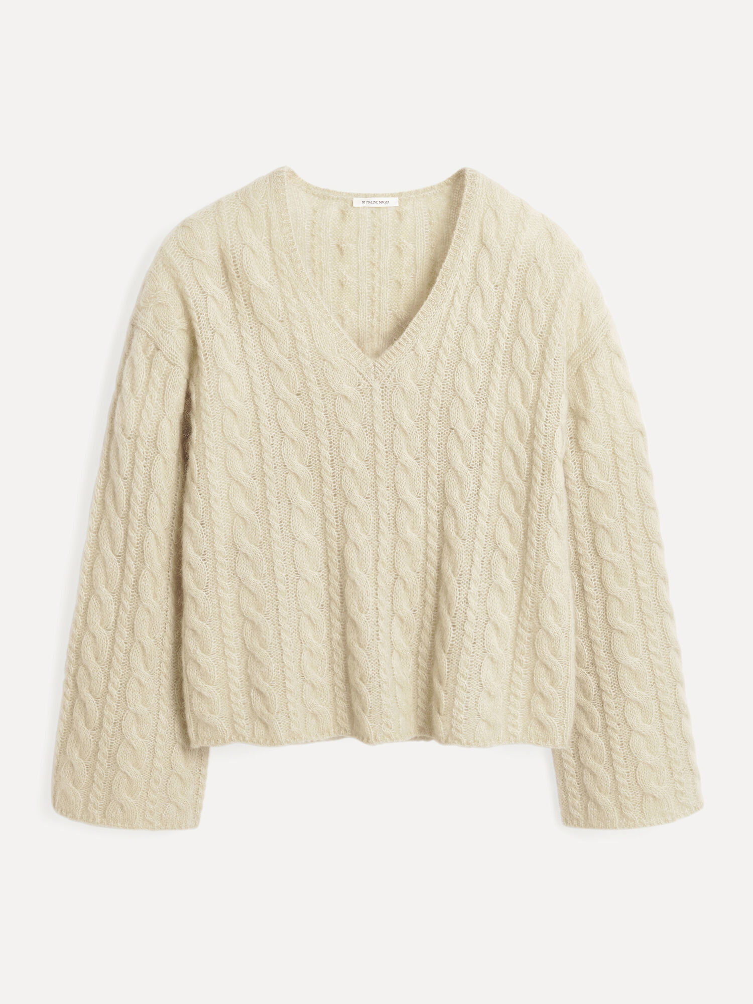 Dzianina By Malene Birger Cimone Cable-knit Sweater Oyster Gray | PL_BB63627