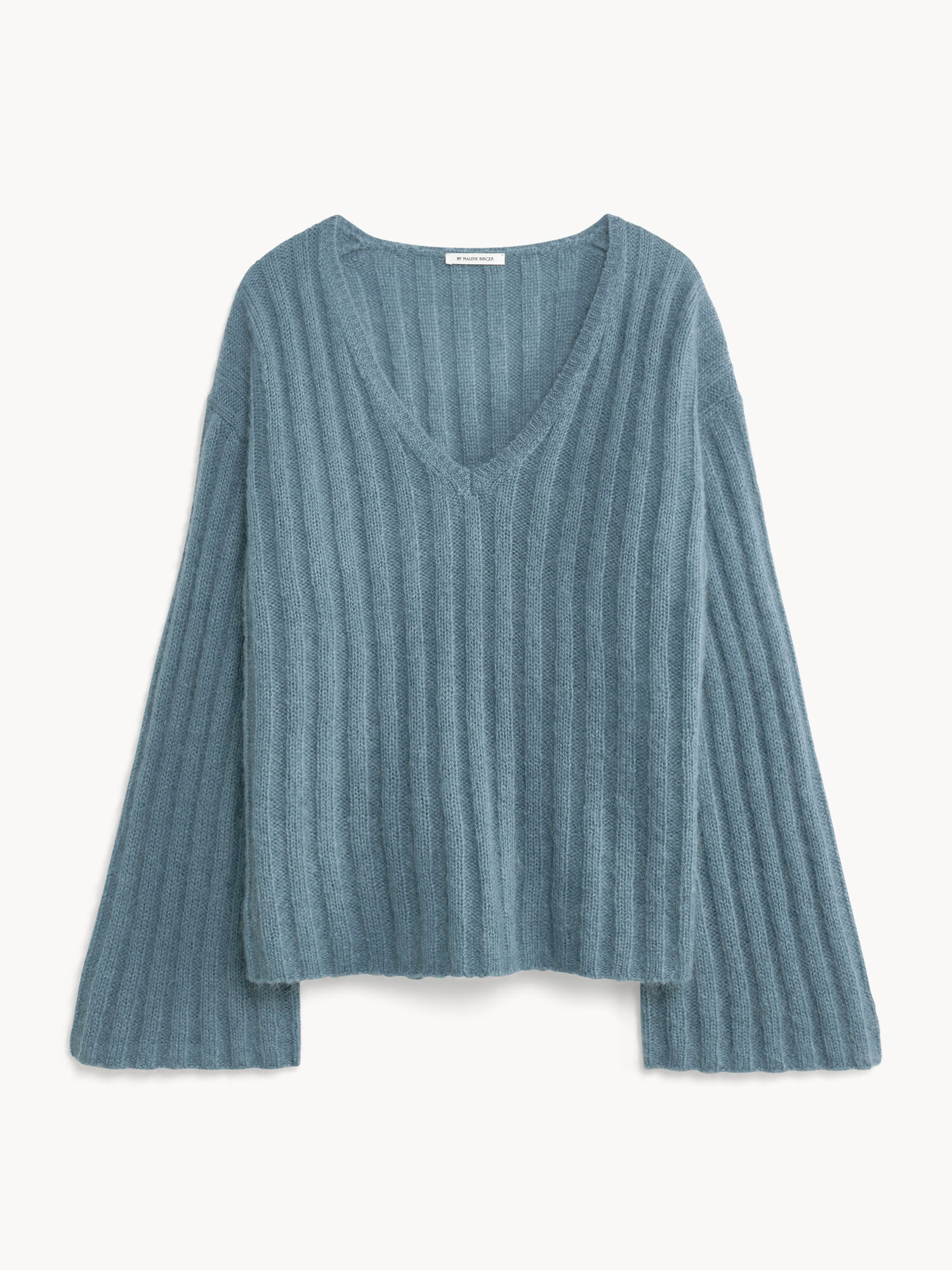 Dzianina By Malene Birger Cimone Ribbed Sweater Cool Water | PL_BB32105