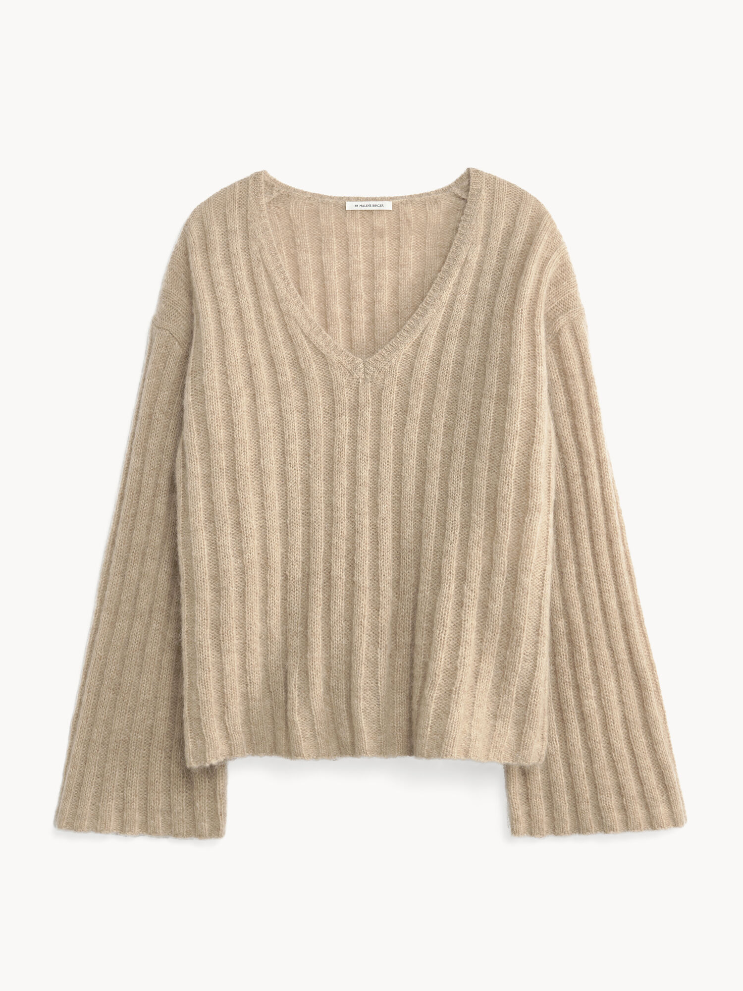 Dzianina By Malene Birger Cimone Ribbed Sweater Beżowe | PL_BB48216