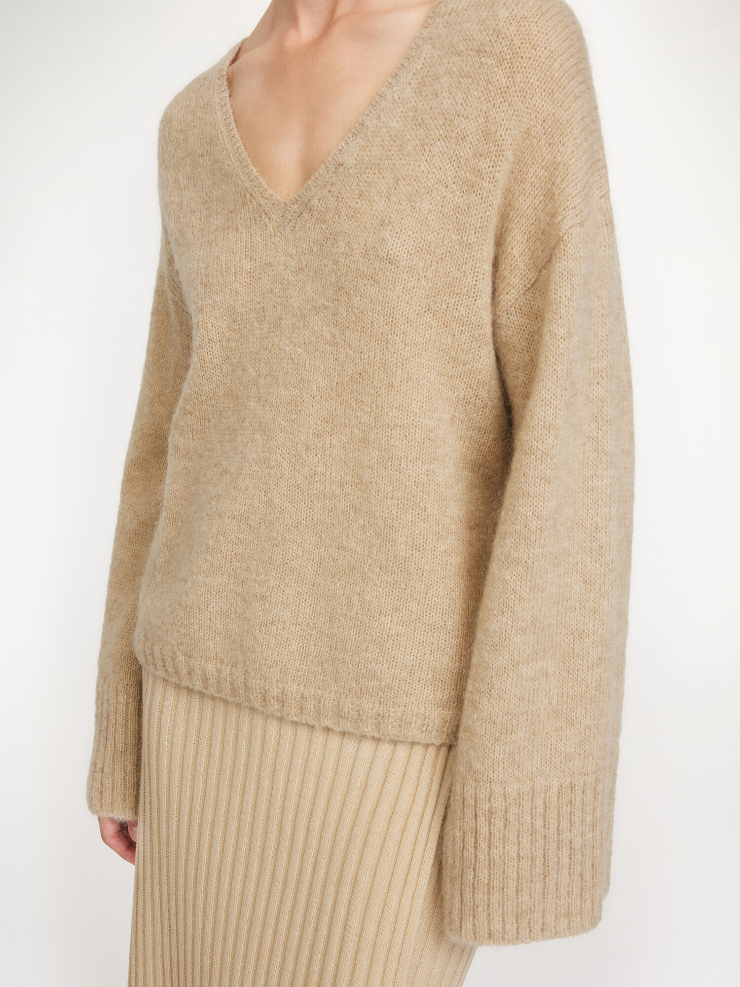 Dzianina By Malene Birger Cimone Sweater Beżowe | PL_BB68169