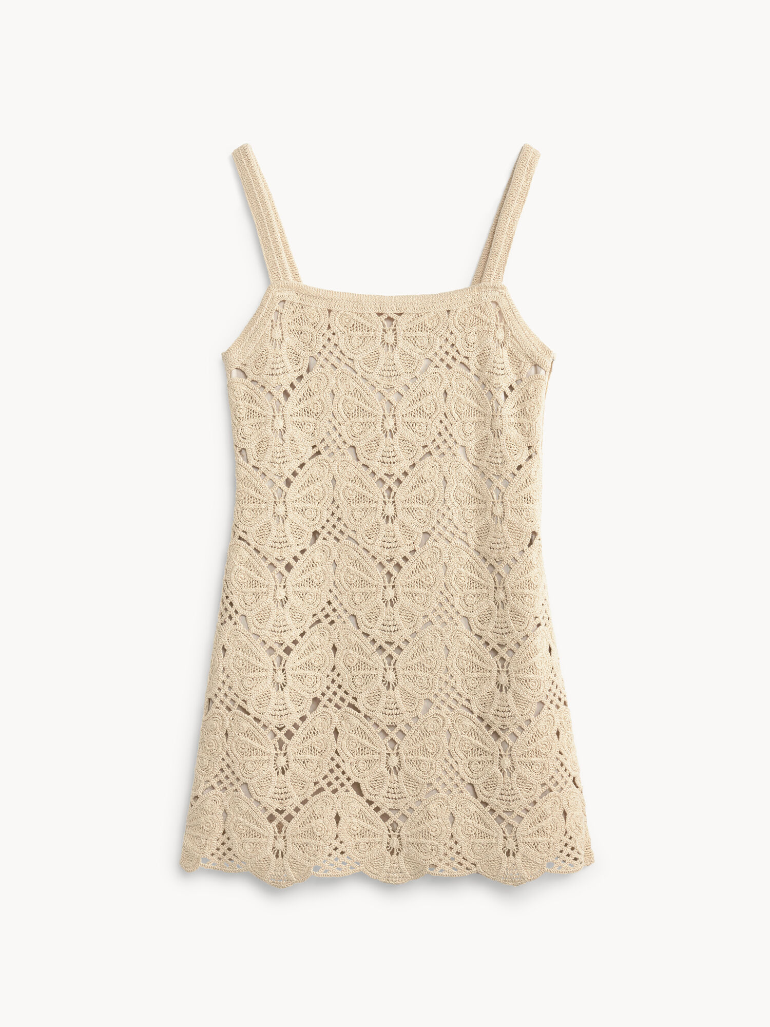 Dzianina By Malene Birger Falla Crochet Mini Dress Oyster Gray | PL_BB98016