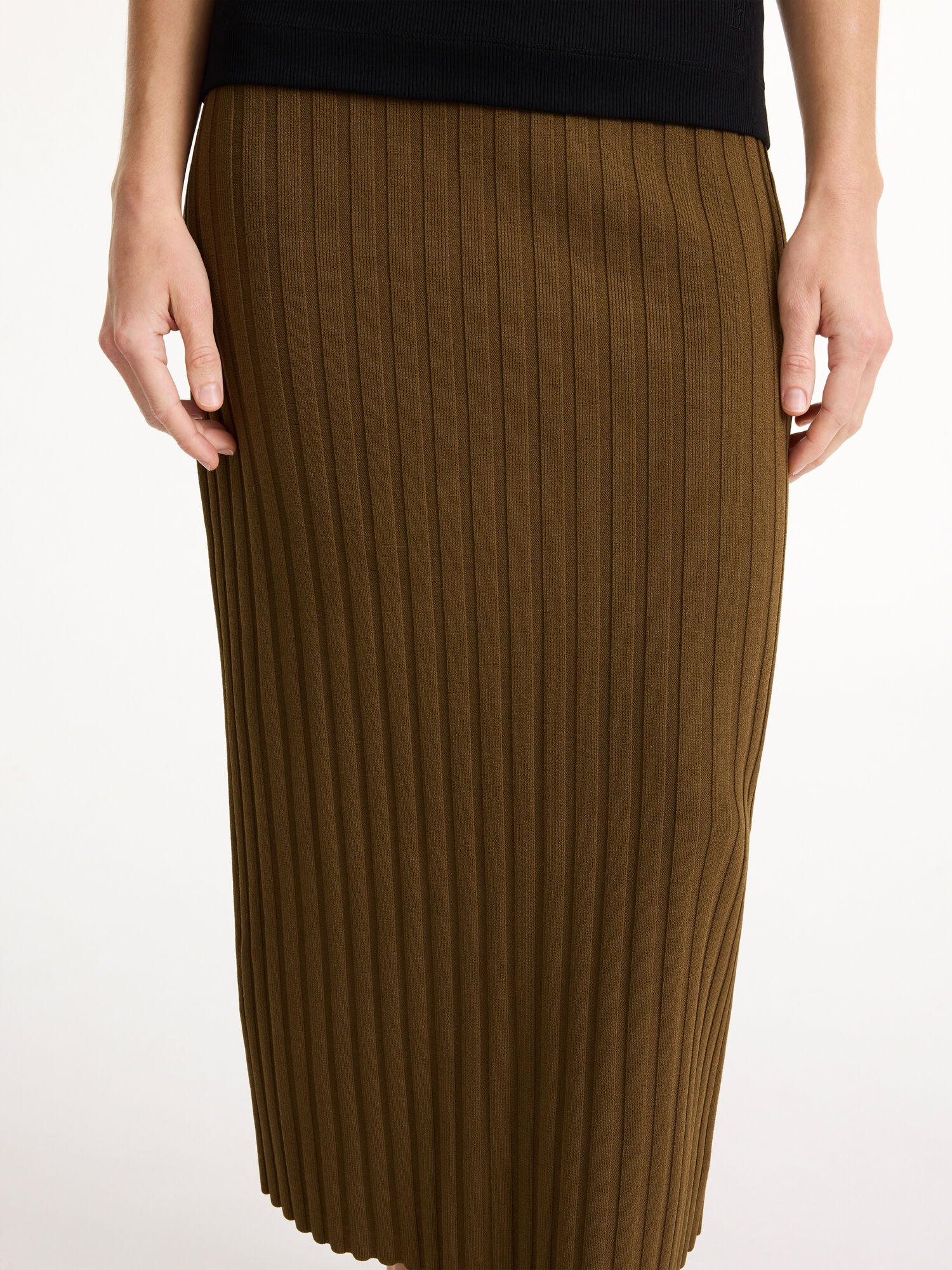 Dzianina By Malene Birger Fiemme Midi Skirt Shitake | PL_BB88385