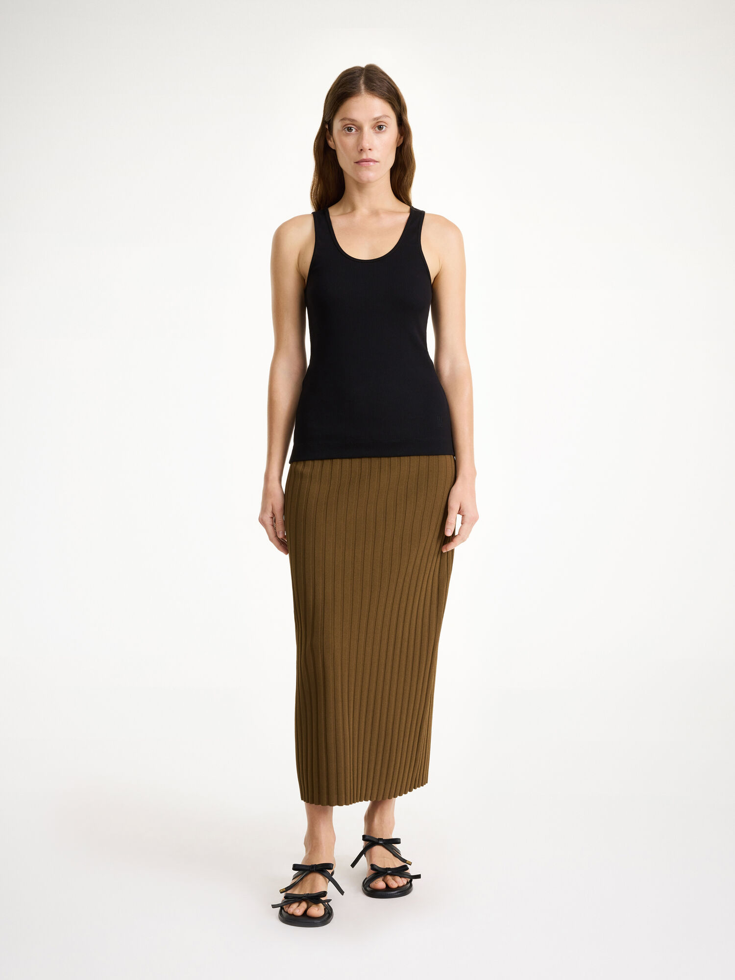 Dzianina By Malene Birger Fiemme Midi Skirt Shitake | PL_BB88385