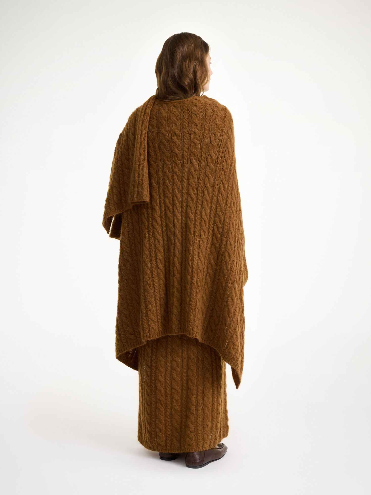 Dzianina By Malene Birger Kassillas Wool-blend Poncho Bison | PL_BB74341