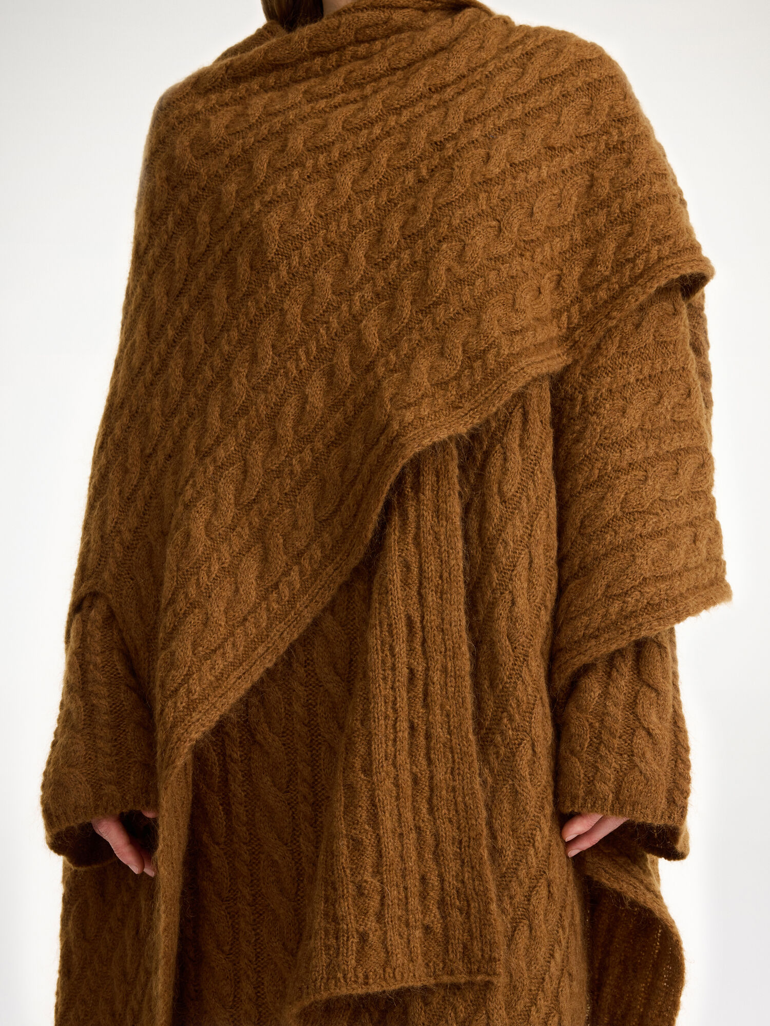 Dzianina By Malene Birger Kassillas Wool-blend Poncho Bison | PL_BB74341