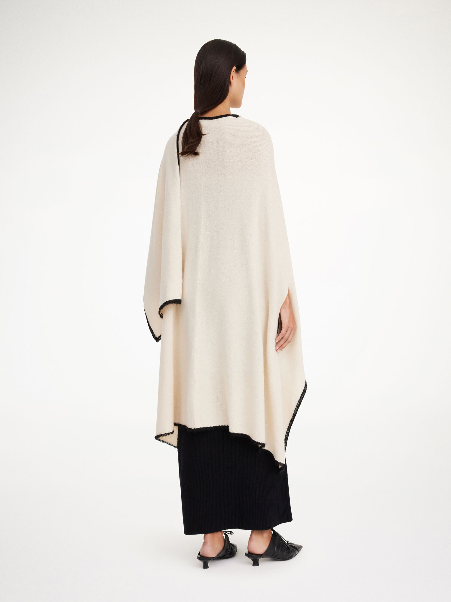 Dzianina By Malene Birger Kassira Merino-blend Poncho Oyster Gray | PL_BB15780