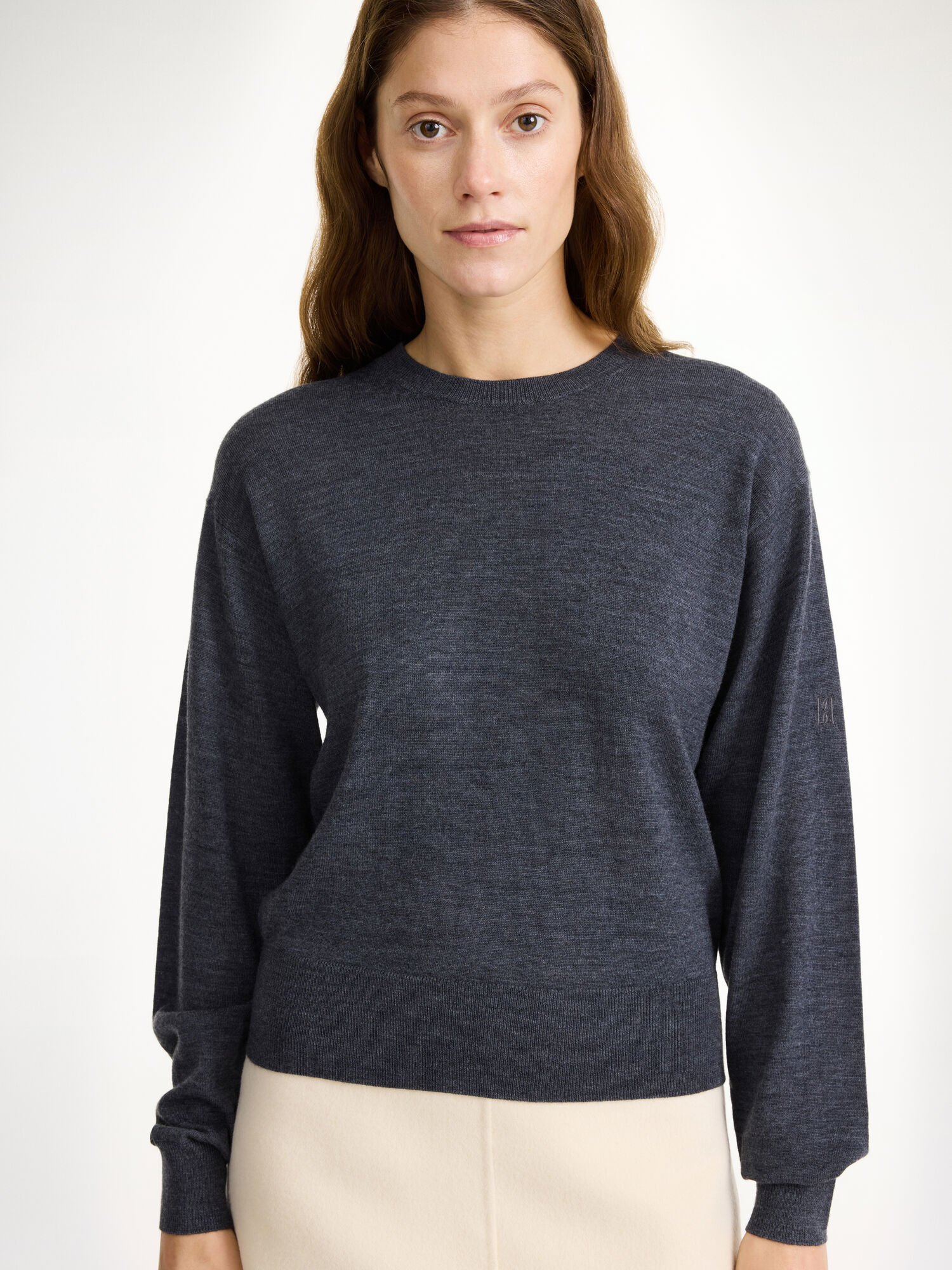 Dzianina By Malene Birger Mantea Merino Wool Sweater Szare | PL_BB65124