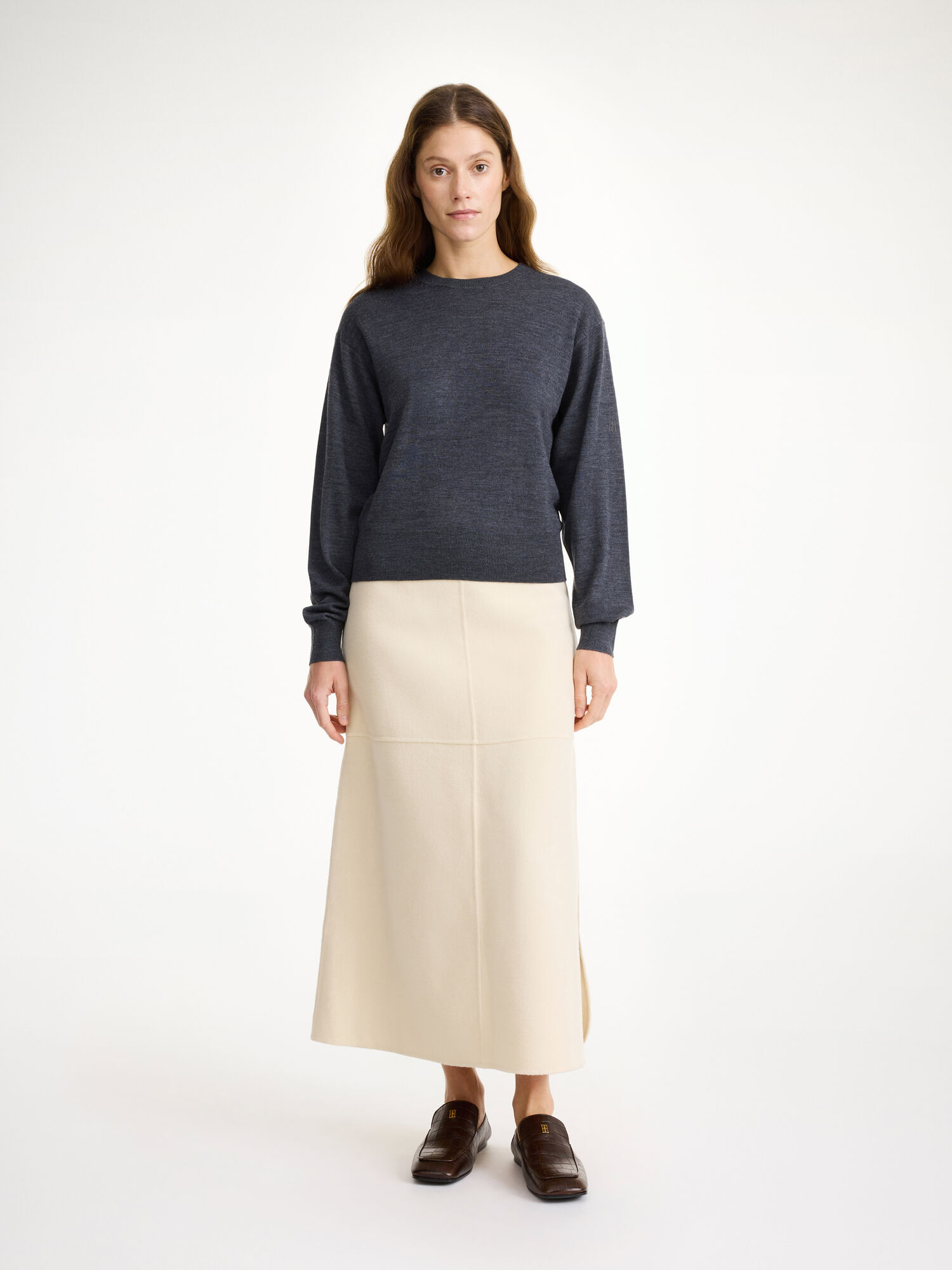 Dzianina By Malene Birger Mantea Merino Wool Sweater Szare | PL_BB65124