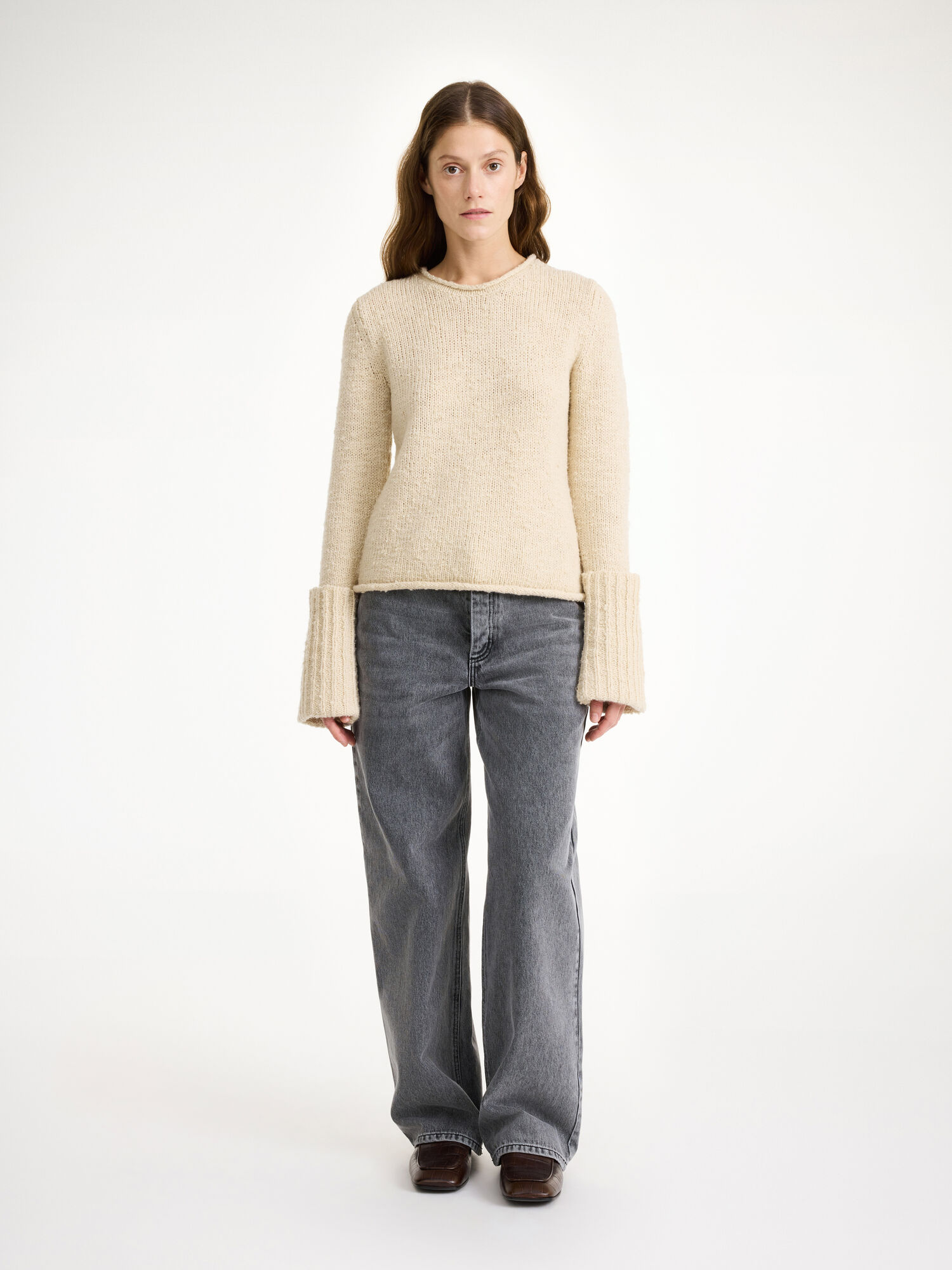 Dzianina By Malene Birger Sorena Sweater Oyster Gray | PL_BB61228