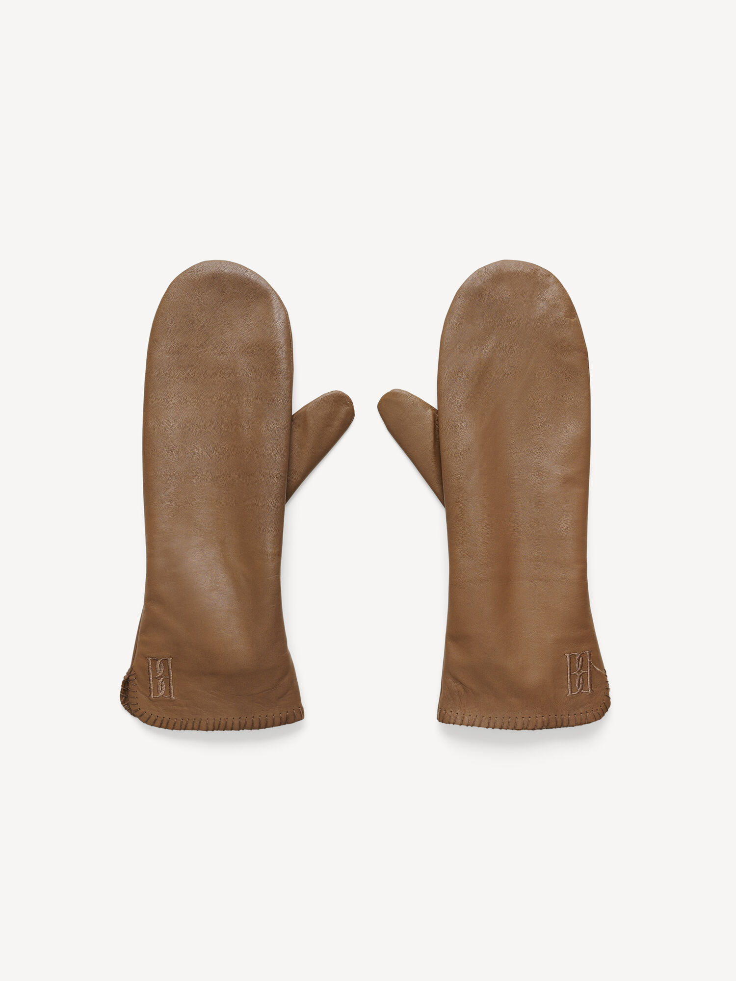 Inne Akcesoria By Malene Birger Ginnyl Leather Mittens Shitake | PL_BB41828