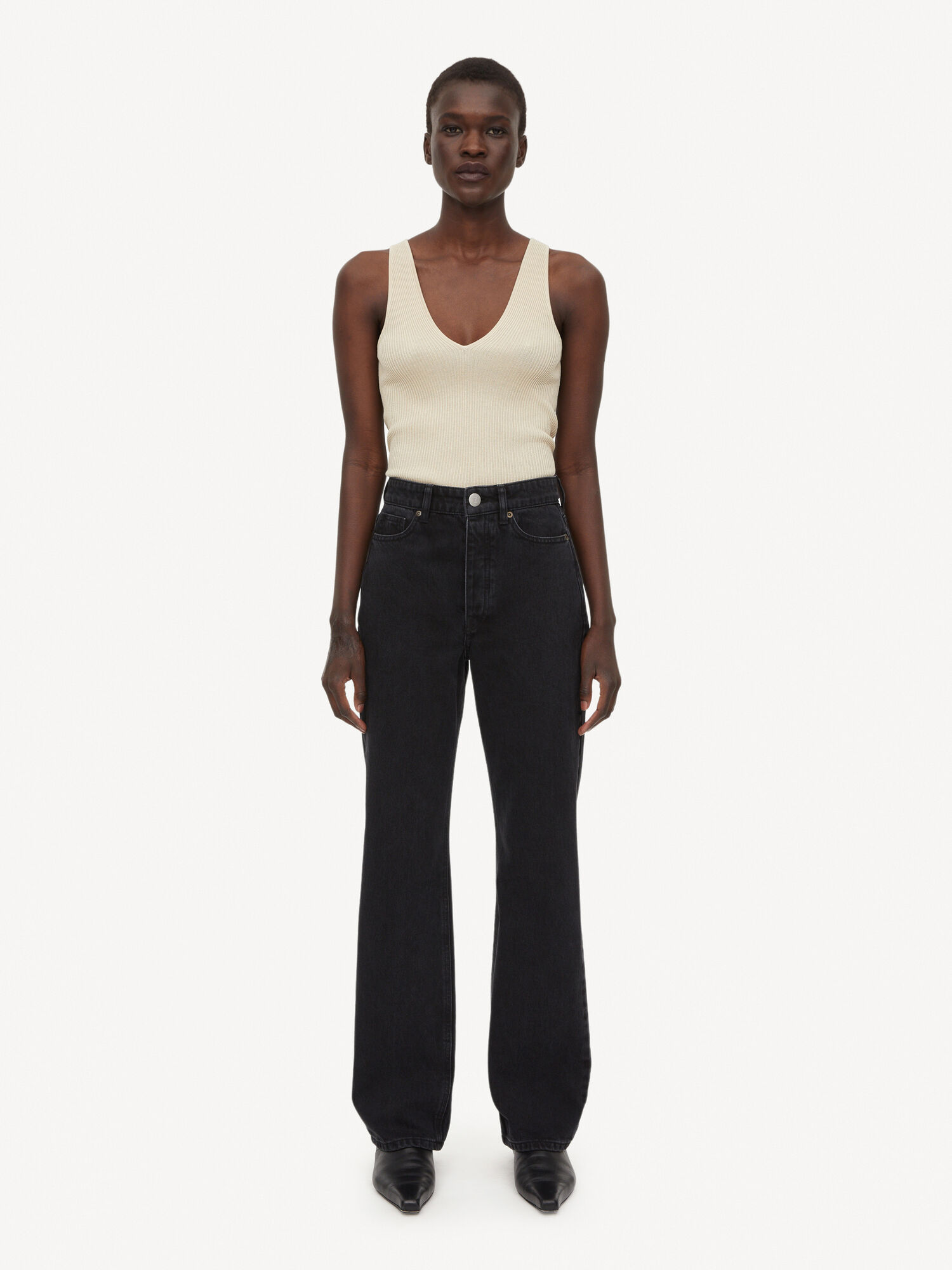 Jeansy By Malene Birger Miliumlo Organic Cotton Czarne | PL_BB39168