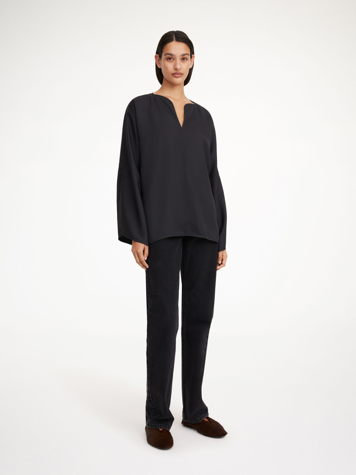 Koszule By Malene Birger Calias Tunic-style Blouse Czarne | PL_BB18959