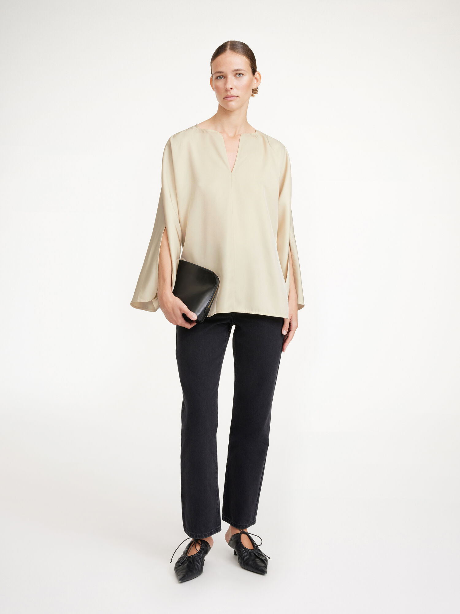 Koszule By Malene Birger Calias Tunic-style Blouse Kremowe | PL_BB33949