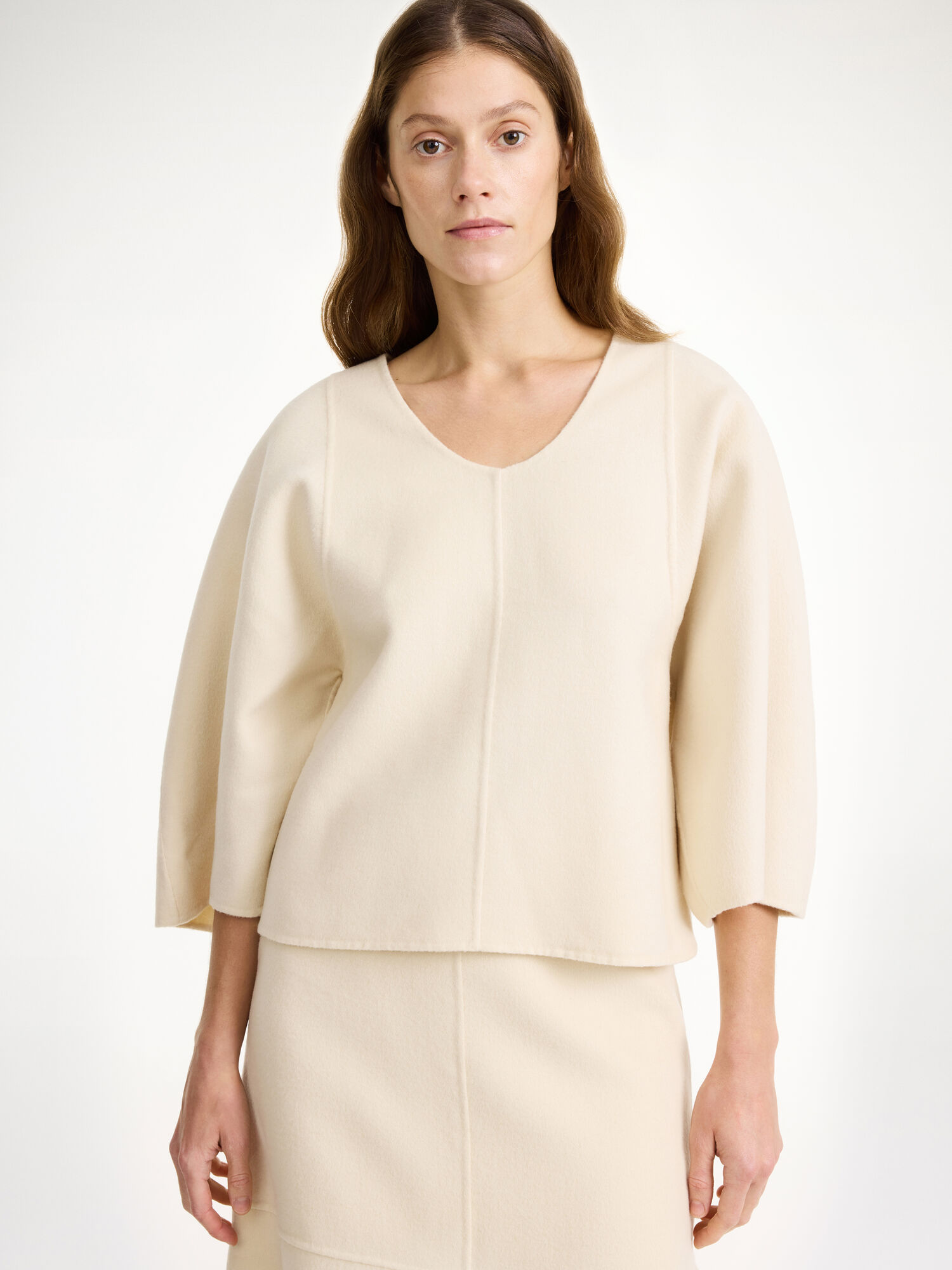 Koszule By Malene Birger Calya Wool Blouse Pearl | PL_BB58487