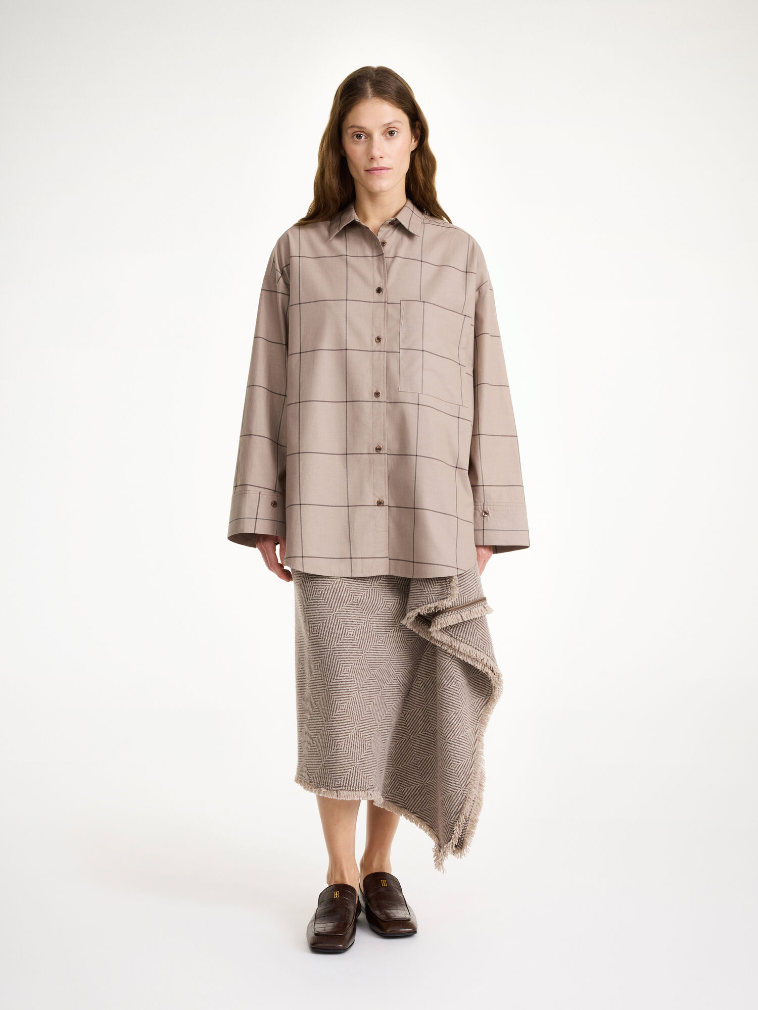 Koszule By Malene Birger Derris Organic Cotton Autumn check | PL_BB29193