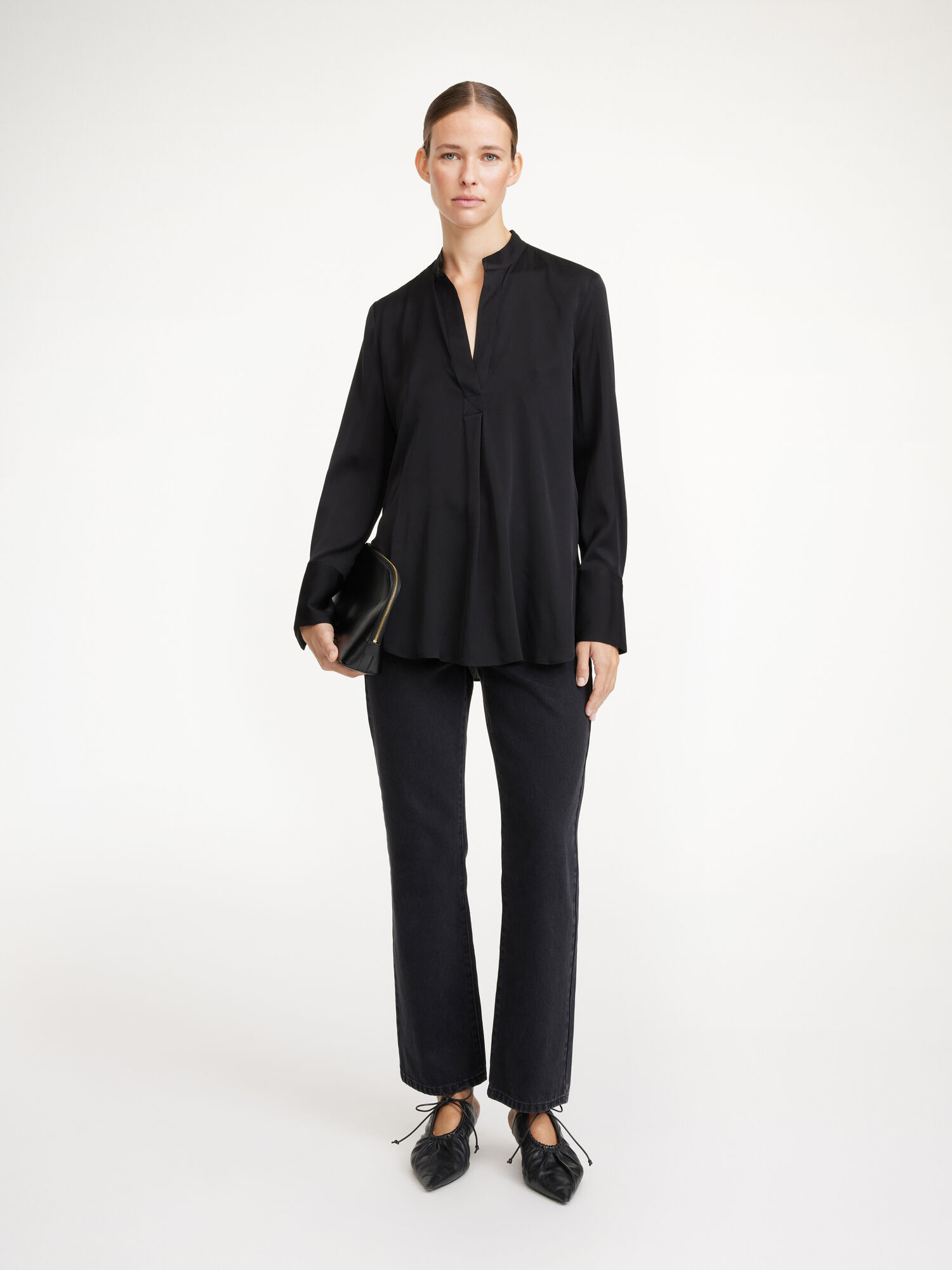 Koszule By Malene Birger Mabillon Silk Czarne | PL_BB71954