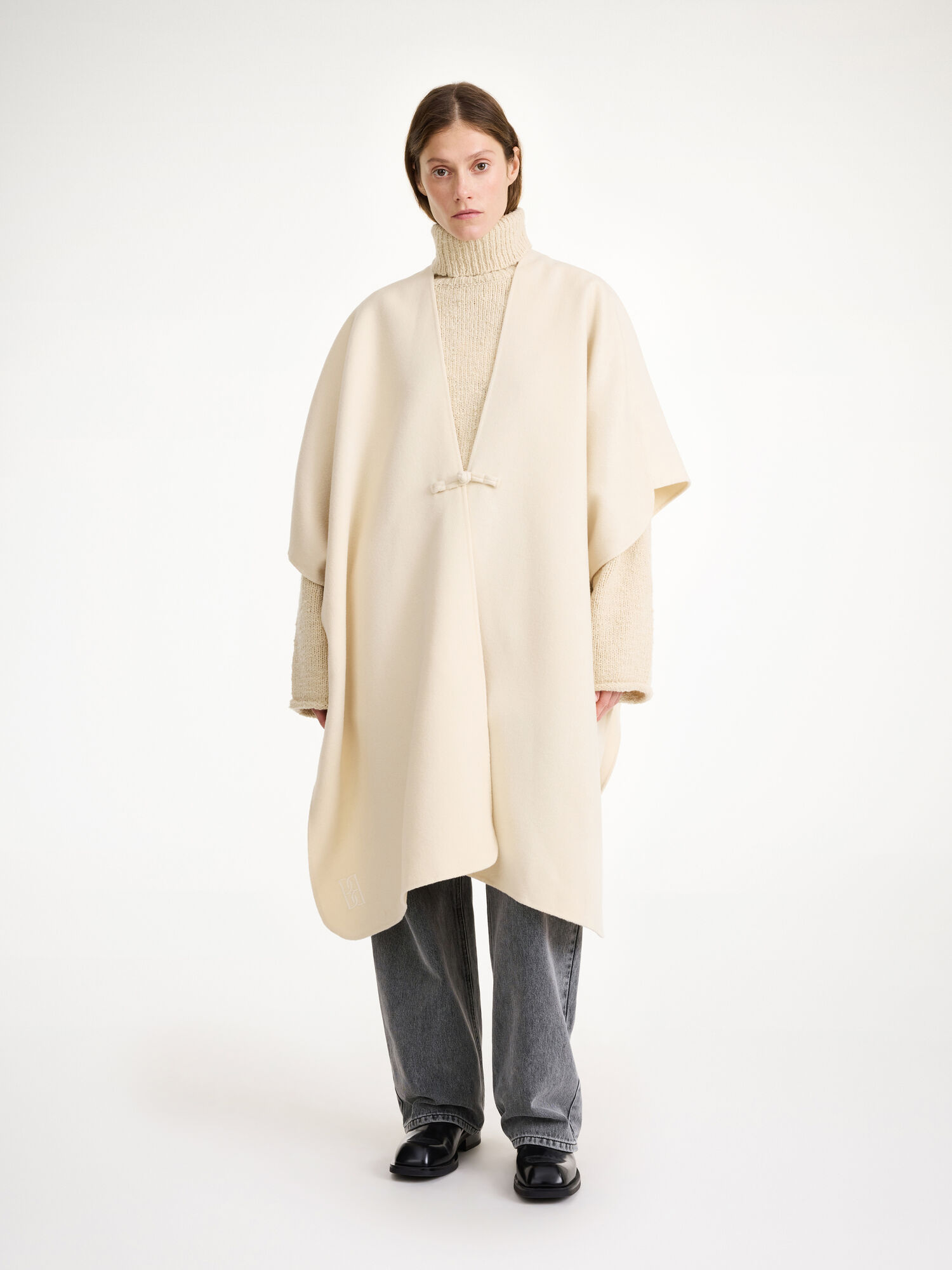 Kurtki By Malene Birger Robertas Wool Cape Pearl | PL_BB20599