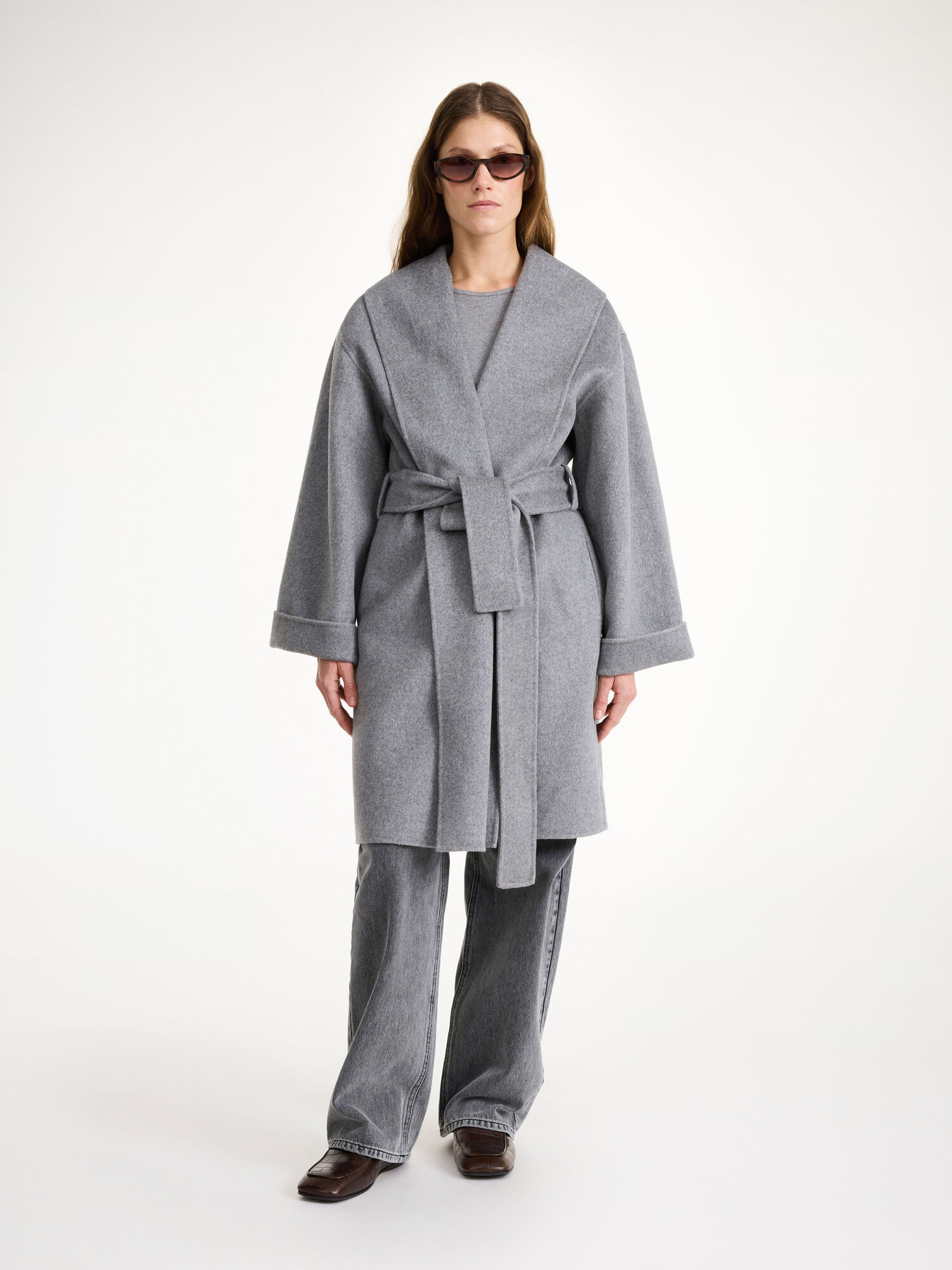 Kurtki By Malene Birger Trullas Wool Szare | PL_BB74489