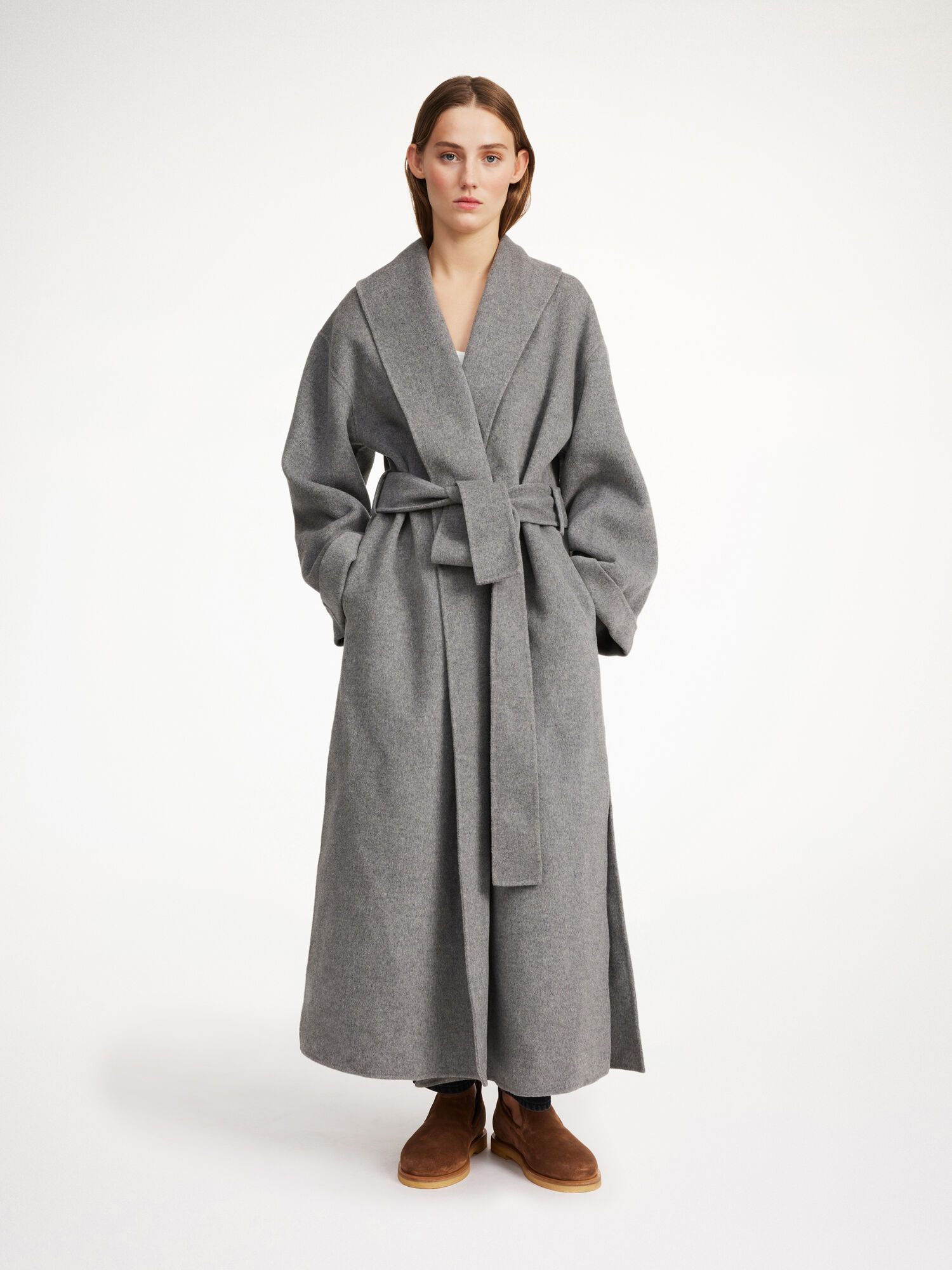 Kurtki By Malene Birger Trullem Wool Szare | PL_BB63848