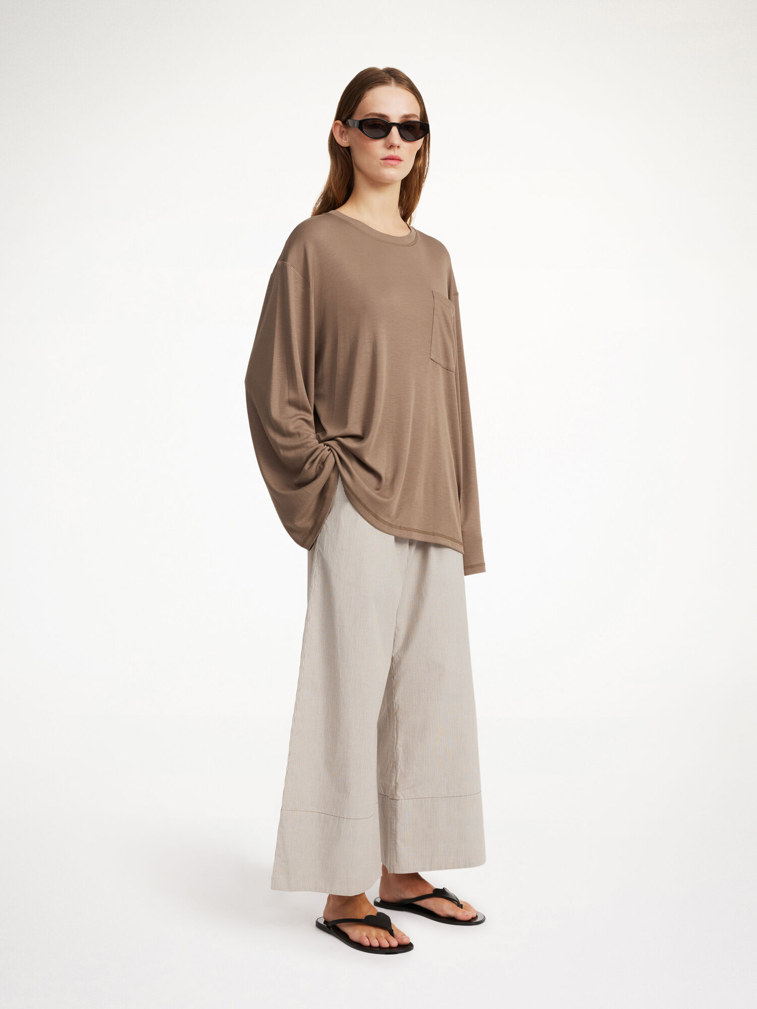 Najfatalniejszy By Malene Birger Fayeh Oversized Longsleeve Shitake | PL_BB92573