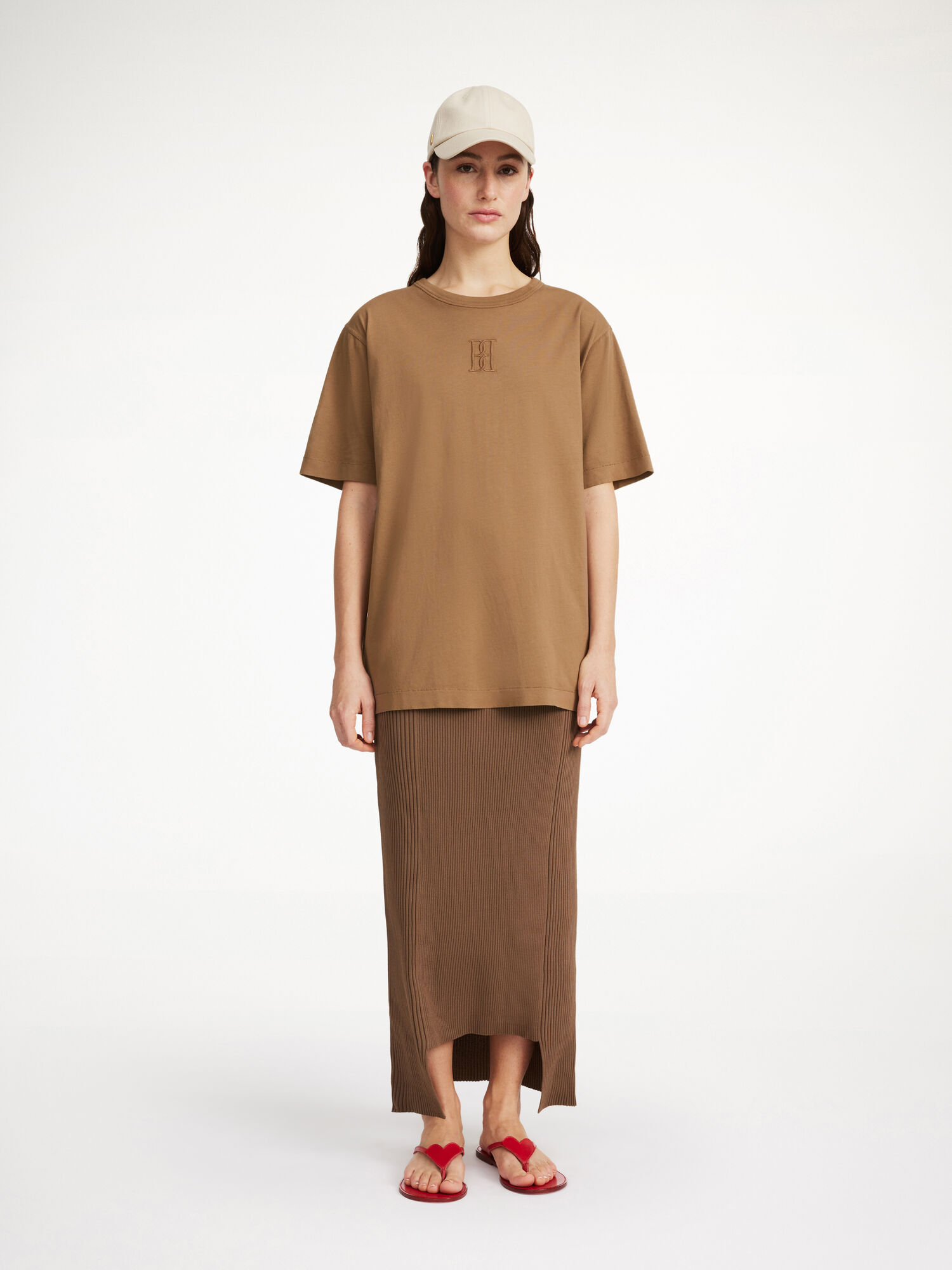 Najfatalniejszy By Malene Birger Fayeh Organic Cotton T-shirt Shitake | PL_BB40912